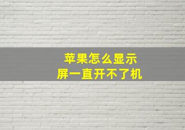 苹果怎么显示屏一直开不了机