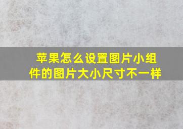 苹果怎么设置图片小组件的图片大小尺寸不一样