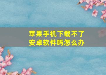 苹果手机下载不了安卓软件吗怎么办