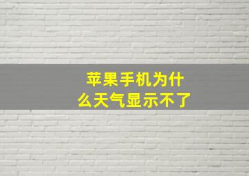 苹果手机为什么天气显示不了