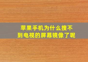 苹果手机为什么搜不到电视的屏幕镜像了呢