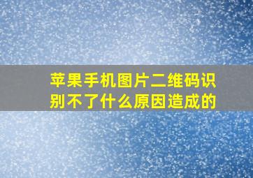 苹果手机图片二维码识别不了什么原因造成的