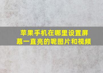 苹果手机在哪里设置屏幕一直亮的呢图片和视频