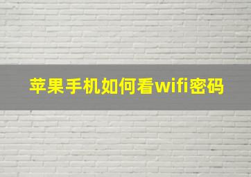 苹果手机如何看wifi密码