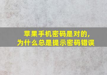 苹果手机密码是对的,为什么总是提示密码错误