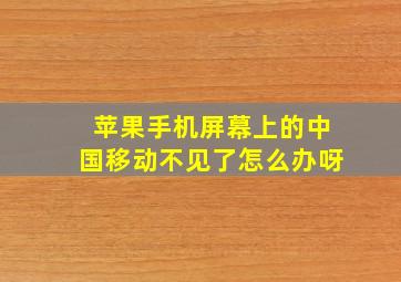 苹果手机屏幕上的中国移动不见了怎么办呀