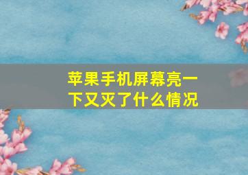 苹果手机屏幕亮一下又灭了什么情况