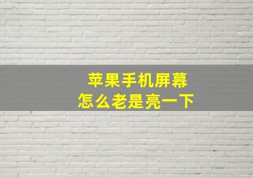 苹果手机屏幕怎么老是亮一下