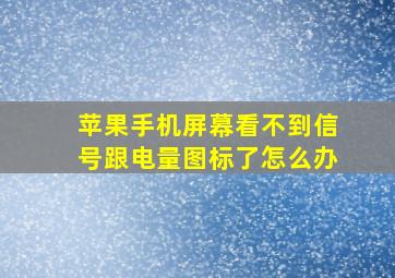 苹果手机屏幕看不到信号跟电量图标了怎么办