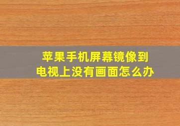 苹果手机屏幕镜像到电视上没有画面怎么办