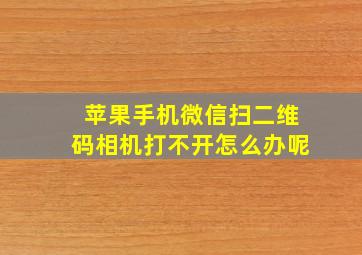 苹果手机微信扫二维码相机打不开怎么办呢