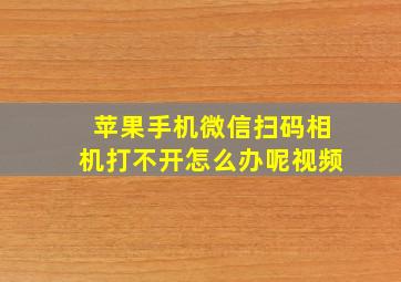 苹果手机微信扫码相机打不开怎么办呢视频