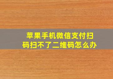 苹果手机微信支付扫码扫不了二维码怎么办