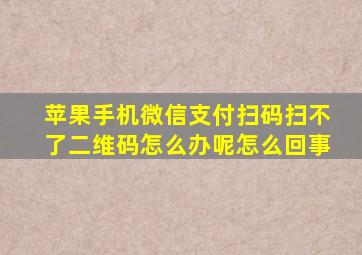 苹果手机微信支付扫码扫不了二维码怎么办呢怎么回事