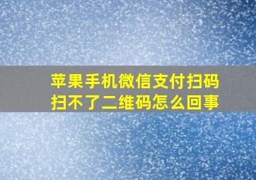 苹果手机微信支付扫码扫不了二维码怎么回事