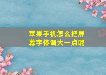 苹果手机怎么把屏幕字体调大一点呢