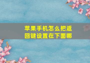 苹果手机怎么把返回键设置在下面哪