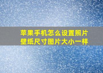 苹果手机怎么设置照片壁纸尺寸图片大小一样