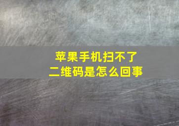 苹果手机扫不了二维码是怎么回事