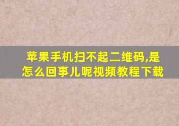 苹果手机扫不起二维码,是怎么回事儿呢视频教程下载