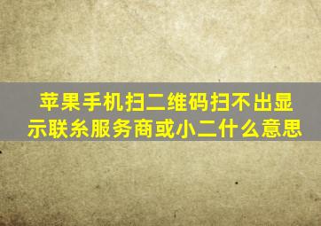 苹果手机扫二维码扫不出显示联糸服务商或小二什么意思