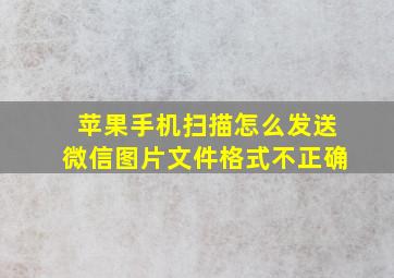 苹果手机扫描怎么发送微信图片文件格式不正确