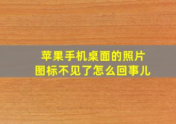 苹果手机桌面的照片图标不见了怎么回事儿