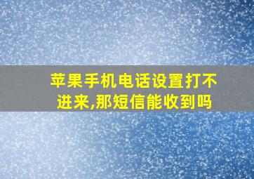 苹果手机电话设置打不进来,那短信能收到吗