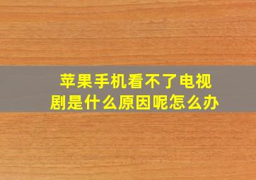 苹果手机看不了电视剧是什么原因呢怎么办