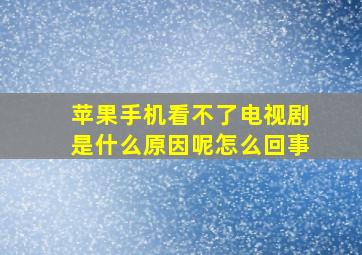 苹果手机看不了电视剧是什么原因呢怎么回事