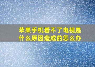 苹果手机看不了电视是什么原因造成的怎么办