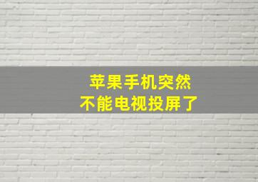 苹果手机突然不能电视投屏了