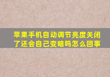 苹果手机自动调节亮度关闭了还会自己变暗吗怎么回事