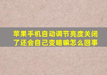 苹果手机自动调节亮度关闭了还会自己变暗嘛怎么回事