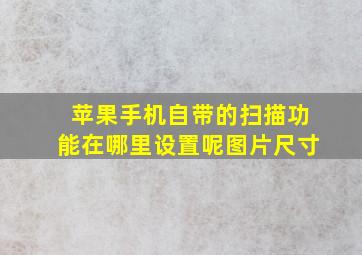 苹果手机自带的扫描功能在哪里设置呢图片尺寸