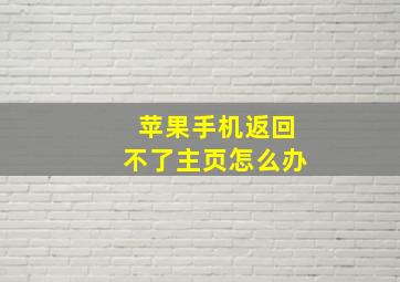 苹果手机返回不了主页怎么办