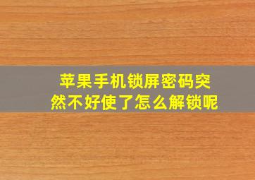 苹果手机锁屏密码突然不好使了怎么解锁呢