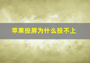 苹果投屏为什么投不上