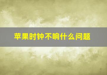 苹果时钟不响什么问题