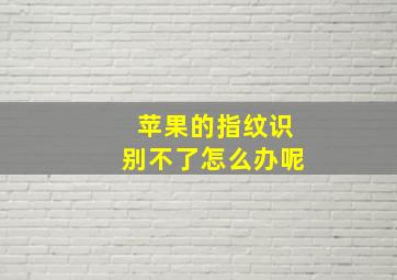 苹果的指纹识别不了怎么办呢