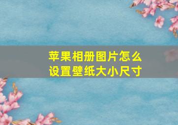 苹果相册图片怎么设置壁纸大小尺寸