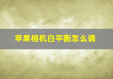 苹果相机白平衡怎么调