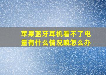 苹果蓝牙耳机看不了电量有什么情况嘛怎么办