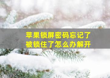 苹果锁屏密码忘记了被锁住了怎么办解开