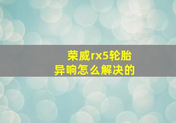 荣威rx5轮胎异响怎么解决的