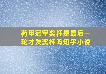 荷甲冠军奖杯是最后一轮才发奖杯吗知乎小说