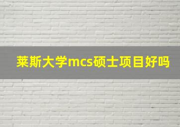 莱斯大学mcs硕士项目好吗