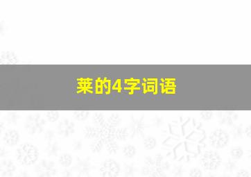 莱的4字词语