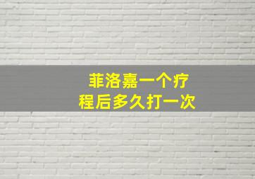 菲洛嘉一个疗程后多久打一次