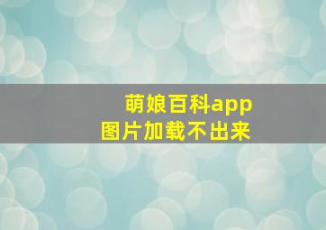 萌娘百科app图片加载不出来